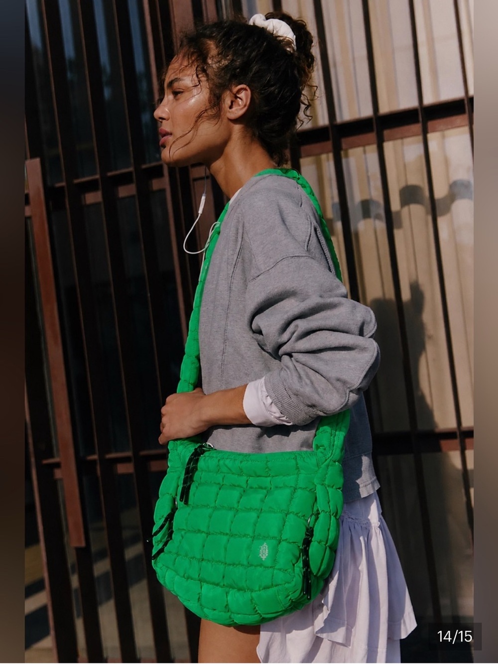 Free People Movement Quilted Baby Carryall Sling Bag in Green NWT - Picture 12 of 12